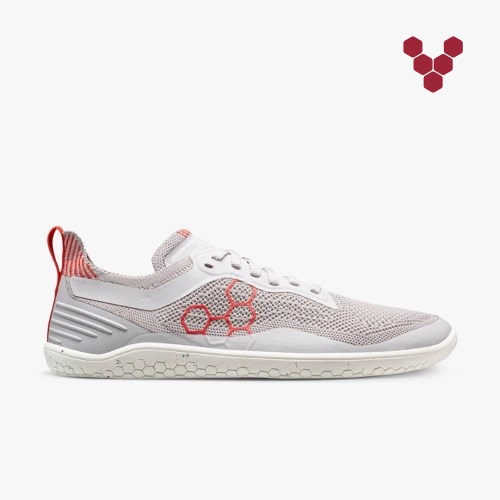 Vivobarefoot Geo Racer Knit Womens Trainers White UK EVLO